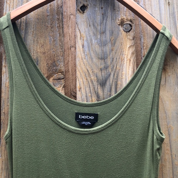 bebe olive green sexy side slit maxi - Picture 3 of 3